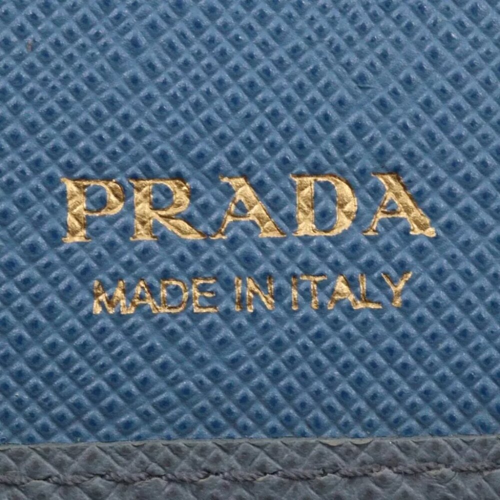 PRADA Bi-Fold Wallet ASTRALE light blue Safiano Women - Picture 4 of 10